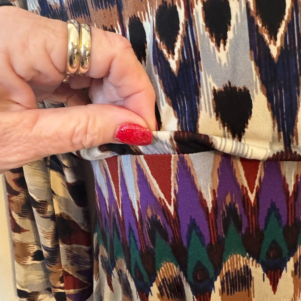 BADGLEY MISHKA Perfect for FALL!!! Multicolor Patterned Dress XLARGE #CL - Picture 8 of 12